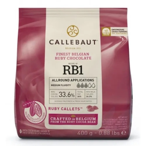 Czekolada Ruby w pastylkach 32,8 % 400 g Callebout, Sklep cukierniczy Kraków