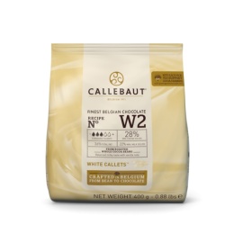 Czekolada biała W2 w pastylkach 28 % 400 g Callebout