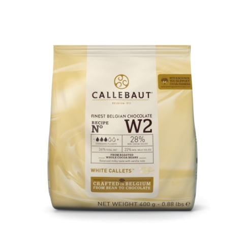 Czekolada biała W2 w pastylkach 28 % 400 g Callebout