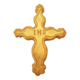 Dekoracja cukrowa na tort Krzyż Złoty  Sklep cukierniczy Kraków