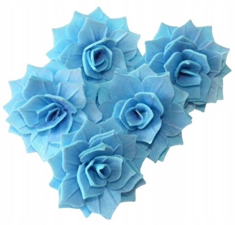 Dekoracja waflowa RÓŻA ROZALIA niebieska, sklep cukierniczy Kraków