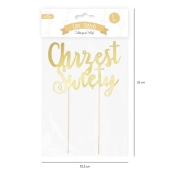 Topper na tort Chrzest Święty złoty Sklep cukierniczy Kraków