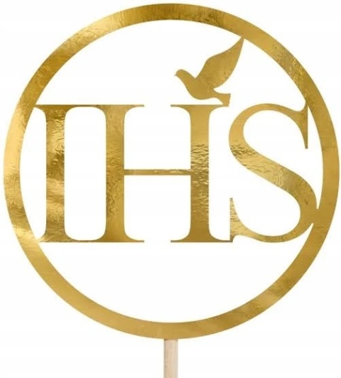 Topper na tort IHS, złoty 22 cm Sklep cukierniczy Kraków