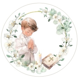 Wydruk jadalny spożywczy I Komunia święta, sklep cukierniczy Kraków, dekoracje na tort Kraków