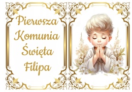 Wydruk jadalny spożywczy na tort Pierwsza Komunia święta, sklep cukierniczy Kraków, dekoracje na tort Kraków