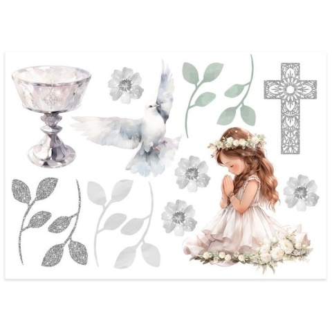 Wydruk jadalny spożywczy na tort I Komunia Święta, sklep cukierniczy Kraków, dekoracje na tort Kraków