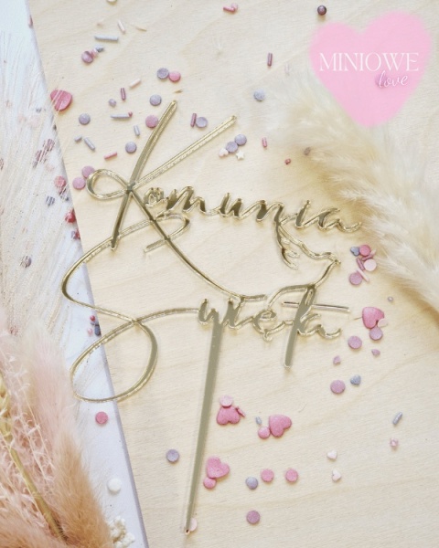 Topper na tort PIERWSZA KOMUNIA ŚWIĘTA WERSJA ARTYSTYCZNA 12x10,7 wz.IV, sklep cukierniczy Kraków