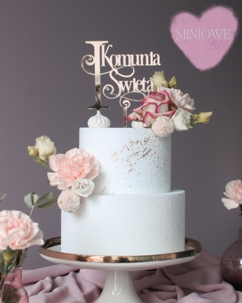 Topper na tort PIERWSZA KOMUNIA ŚWIĘTA WERSJA RZYMSKA, sklep cukierniczy Kraków