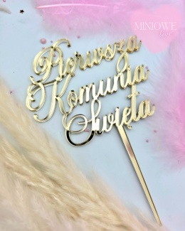 Topper na tort PIERWSZA KOMUNIA ŚWIĘTA WERSJA KLASYCZNA, sklep cukierniczy Kraków