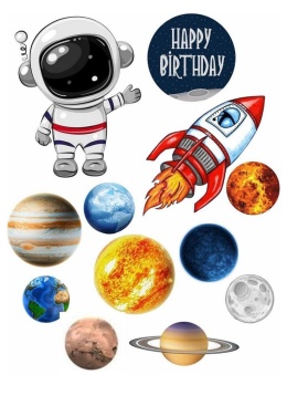 Wydruk jadalny na tort ASTRONAUTA-KOSMOS wz.II, sklep cukierniczy Kraków