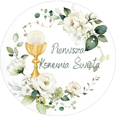 Wydruk jadalny na tort KOMUNIA ŚWIĘTA wz.X, sklep cukierniczy Kraków