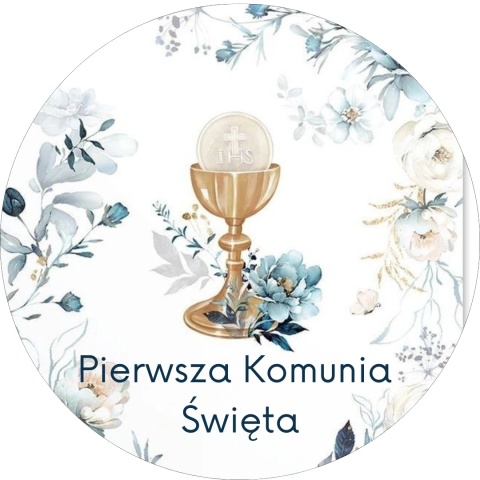 Wydruk jadalny na tort KOMUNIA ŚWIĘTA wz.XII, sklep cukierniczy Kraków