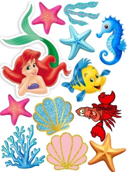 Wydruk jadalny na tort MAŁA SYRENKA-ARIELKA wz.I, sklep cukierniczy Kraków