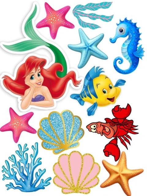 Wydruk jadalny na tort MAŁA SYRENKA-ARIELKA wz.I, sklep cukierniczy Kraków