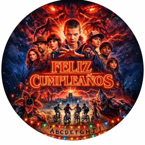 Wydruk jadalny na tort STRANGER THINGS wz.II, sklep cukierniczy Kraków