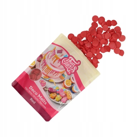 Deco Melts Pastylki Czekoladowe CZERWONE 250g FunCakes,sklep cukierniczy Kraków