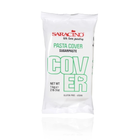 Masa cukrowa do obkładania tortu COVER BIAŁA Saracino 1kg, sklep cukierniczy Kraków