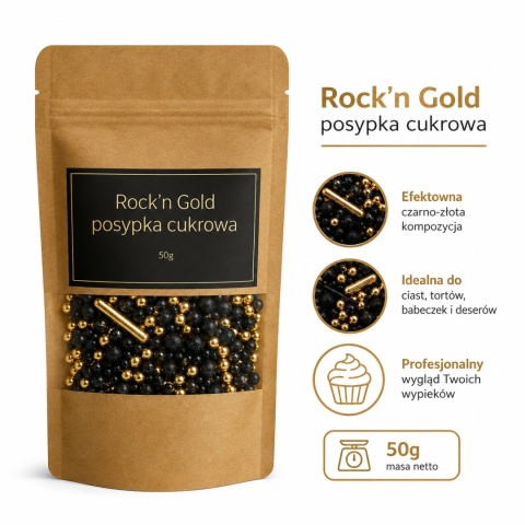 Posypka cukrowa ROCK'N GOLD ,sklep cukierniczy Kraków