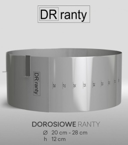 Rant regulowany z podziałką 20-28cm, h12,sklep cukierniczy Kraków