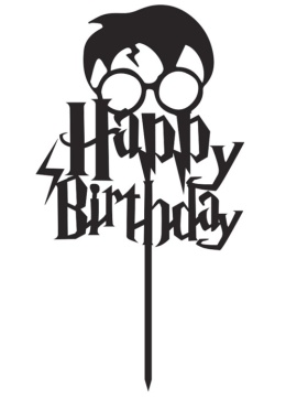 Topper dekoracyjny Happy Birthday w stylu Harrego Pottera,sklep cukierniczy Kraków