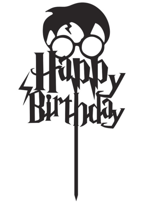 Topper dekoracyjny Happy Birthday w stylu Harrego Pottera,sklep cukierniczy Kraków